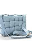 Nappa Maxi Intreccio Padded Cassette Crossbody Bag Ice