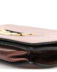 Metallic Calfskin J'AD1OR Chain Flap Bag Noisette