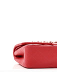 Caviar Quilted Medium Double Flap Red