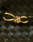 Nappa Intrecciato Medium Andiamo Shoulder Bag Kaki