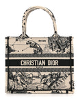 Canvas Embroidered Small Zodiac Toile De Jouy Book Tote Latte