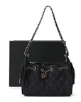 Denim Quilted Mini CHNL 25 Handbag Dark Blue
