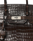 Shiny Porosus Crocodile Birkin 35 Havane
