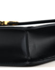 Shiny Calfskin Triomphe Margo Wallet on Chain Black