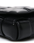 Nappa Maxi Intreccio Small Padded Cassette Crossbody Bag Black