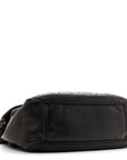 Lambskin Quilted Flap Shoulder Bag Black