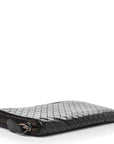 Nappa Intrecciato Zip Around Wallet Ebano