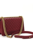 Caviar Quilted Medium Boy Flap Burgundy