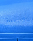 Grained Calfskin Embossed Car Flap Bag Petroleum Blue