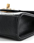 Lambskin Quilted Chic Pearls Flap Black