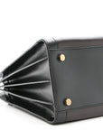 Calfskin Bi-Color Small Sac De Jour Burgundy Black
