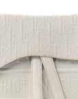 Calfskin Embossed Oblique Saddle Bag White