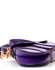 Supple Calfskin Mini Saddle Bag Purple