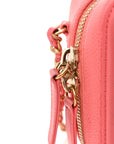 Caviar Quilted Small CC Filigree Vanity Case Coral