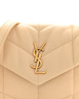 Lambskin Quilted Toy Loulou Puffer Monogram Chain Satchel Jaune Pale