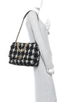 Tweed Quilted Maxi CHNL 19 Flap Black White