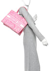 Canvas Embroidered Medium D1ORiviera Toile De Jouy Book Tote Fluorescent Pink