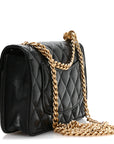 Lambskin Quilted Pillow Crush Wallet On Chain WOC Black