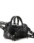Agneau Arena Mini Le Cagole Duffle Crossbody Bag Black