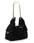 Suede Quilted Small CHNL 25 Handbag Black