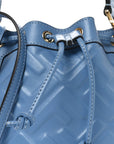 Vitello Liberty F is FNDI FF 1974 Embossed Mini Mon Tresor Bucket Bag Nebula