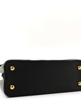 Taurillon Snakeskin Iris Blossom Capucines PM Black