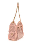 Perforated Calfskin Quilted Mini CHNL 25 Handbag Light Pink