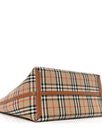 Cotton Vintage Check Large London Tote Bag Briar Brown Black