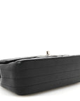 Caviar Chevron Quilted Mini Rectangular Flap Black