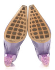 Crushed Nappa Glitter Plexiglass Almond Pumps 40 Lilac
