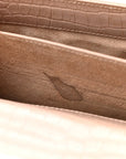 Calfskin Crocodile Embossed Medium Monogram Sunset Rose Antic