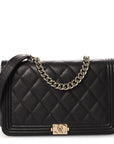 Caviar Quilted Boy Wallet On Chain WOC Dark Brown