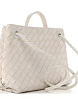 Nappa Intrecciato Small Andiamo Shoulder Bag White