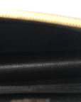 Grain De Poudre Matelasse Chevron Monogram Envelope Chain Wallet Black