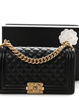 Caviar Quilted Medium Boy Flap Black