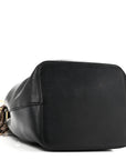 Vitello Century Matte F is FNDI Stamp Patch Bi-Color Grande Mon Tresor Bucket Bag Black Maya Fragola