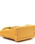 Grained Calfskin Maxi Intrecciato Medium Arco Mustard Yellow