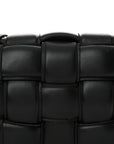 Nappa Maxi Intreccio Padded Cassette Crossbody Bag Black