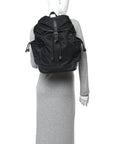 Nylon Grained Calfskin Watson Diaper Bag Black