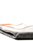 Triomphe Canvas Calfskin Flat Shopper Tote Honey