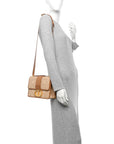 Raffia Calfskin 30 Montaigne Flap Bag Beige