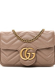 Calfskin Matelasse Super Mini GG Marmont Shoulder Bag Porcelain Rose