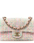 Tweed Quilted Mini Rectangular Flap Pink Green Orange Purple