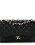 Caviar Quilted Jumbo Double Flap Black