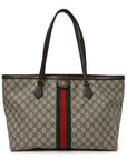 GG Supreme Monogram Medium Ophidia Shopping Tote Brown