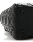 Ultra Matte Calfskin Cannage Medium Lady D1OR Black