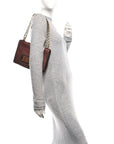 Metallic Calfskin J'AD1OR Chain Flap Bag Noisette