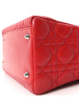 Lambskin Cannage Medium Lady D1OR Red