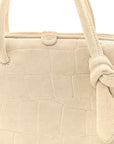 Suede Crocodile Embossed Le Petit Turismo Ivory