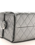 Metallic Caviar Quilted Small CHNL 25 Handbag Anthracite